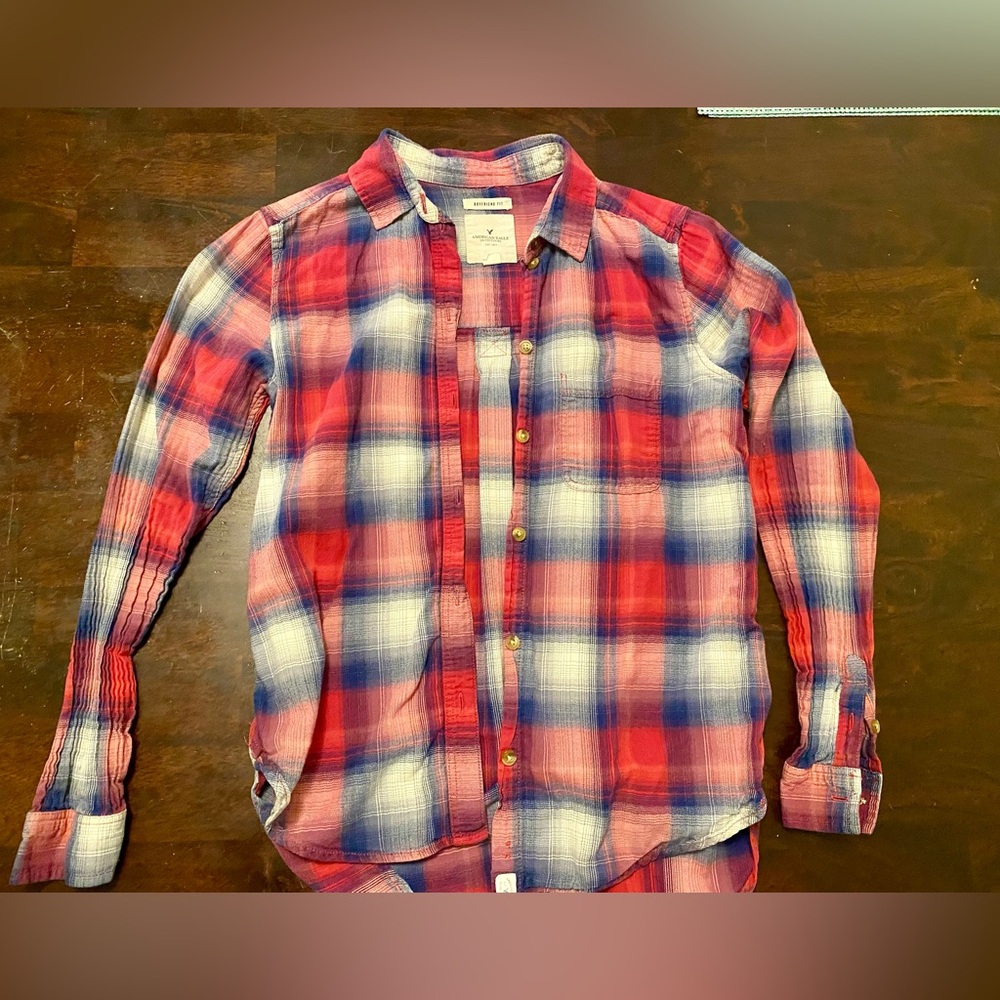 American Eagle Outfitters Red and Blue Checkered Shirt